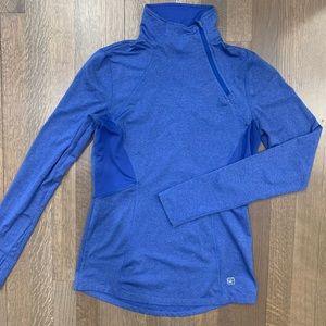 Half Zip Sweatshirt Lightweight Stretchy Blue Women’s Small